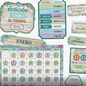 NWT SPANISH Classroom calendar bulletin board set